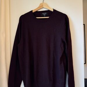 Dark Red/Black Merino Crewneck Sweater